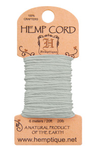 Шнур HEMPTIQUE на мини-блистере #20 - 1 мм, 6 м. Арт HMC20MET-SLV