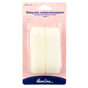 Липучка самоклеющаяся белая, 25 мм х 1м. Арт 659.25.W