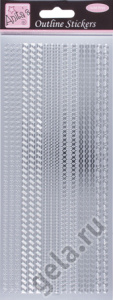 Набор объемных наклеек "Серебристые бордюры". Арт ANT8101019              