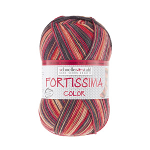 Пряжа Fortissima Socka 4-fach color, 75% шерсть, 25% полиамид, 420 м, 100 г. Арт 90028-2486