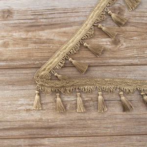 Тесьма с кисточками декоративная PASSAN цвет льняной. Арт BPK - 019-col.PE - 82