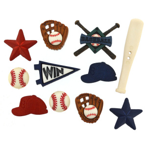 Набор пуговиц и/или декоративных элементов "Бейсбол". Арт 419