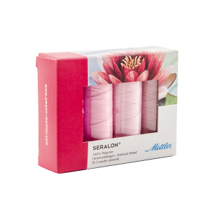Набор с нитками Seralon в подарочной упаковке, 4 катушки. Арт SE4PINK-KIT
