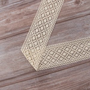 Мерсеризованное хлопковое кружево, 85 мм, цвет экрю. Арт 2232/58