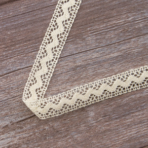 Мерсеризованное хлопковое кружево, 16 мм, цвет сливочный. Арт 2066/02