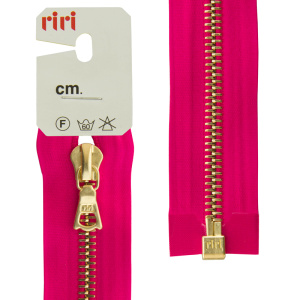 Молния металл, Gold, разъёмная 1 замок, на атласной тесьме, 6 мм, 60 см, цвет 9407, малиновый. Арт 3503219/60/9407         