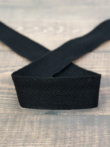 Тесьма киперная SAFISA, 25 мм, 25 м, цвет 01, черный. Арт 0270-25мм-01