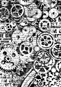 Бумага упаковочная "Механизмы", рисовая, 21 х 29,7 см. Арт DFSA4171