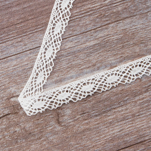 Мерсеризованное хлопковое кружево, 16 мм, белый. Арт 2106/01
