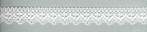 Мерсеризованное хлопковое кружево, 25 мм, цвет белый. Арт 3207/01                 