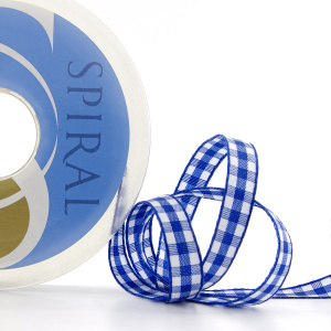 Лента с рисунком клетка SAFISA, 11 мм, 25 м, цвет 13, синий. Арт 469-11мм-13             