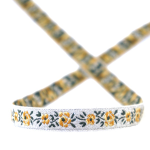 Лента жаккардовая с люрексом SAFISA, 10 мм, 15 м, цвет 07. Арт 9212-10мм-07