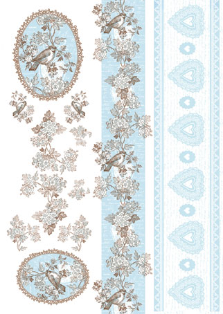 Карта для декупажа "Птички". Арт DFG371                  