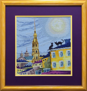 Вышитая картина "Крыши Питера". Арт Модель 07.009.01        