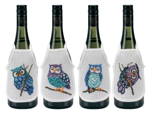 Набор для вышивания фартучков на бутылку "Совы" . Арт 78-3824