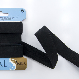 Резинка на блистере SAFISA 20 мм, 1,5 м, цвет 01, черный. Арт P04750-20мм-01          