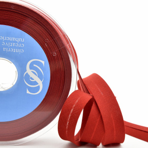 Косая бейка хлопок/полиэстер 20 мм, 25 м, цвет 48, темно-красный. Арт 6120-20мм-48            