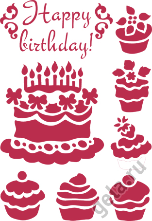 Трафарет "Пирожные". Арт KSG210                  