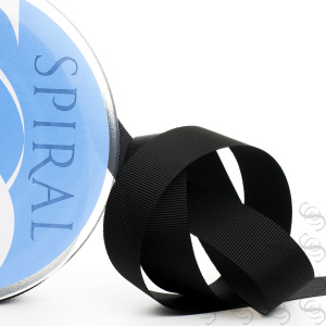 Лента репсовая SAFISA, 15 мм, 25 м, цвет 01, черный. Арт 350-15мм-01             