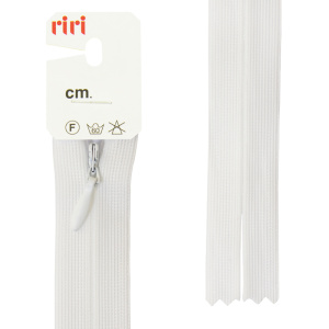 Молния потайная неразъемная, Т3, 65 см, цвет 2101, белый. Арт 6010917/65/2101         