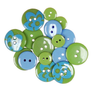 Пуговицы Favorite Findings "Бирюзовые цветы". Арт 550001355               