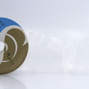 Лента органза SAFISA мини-рулон, 39 мм, 2 м, цвет 02, белый. Арт P00520-39мм-02          