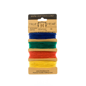 Шнуры на блистере HEMPTIQUE #10 - 0,5 мм, 4 цвета по 12,8 м. Арт HC10SOT                 