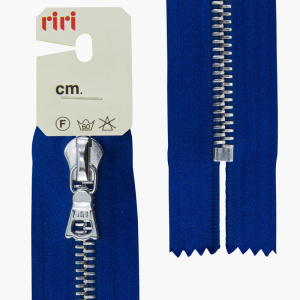 Молния металл, Ni, неразъёмная, на атласной тесьме, 6 мм, 18 см, цвет 9603, синий. Арт 3651221/18/9603         