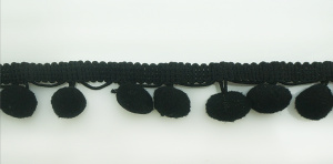 Тесьма с помпонами MATSA цвет черный. Арт 96924/1502