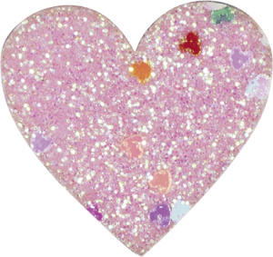 Термоаппликация "Сердце розовое с блёстками маленькое". Арт 42999