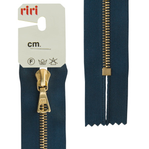 Молния металл, Gold, неразъёмная, на атласной тесьме, 4 мм, 16 см, цвет 2131, синий темный. Арт 3403223/16/2131         