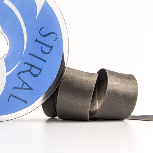 Косая бейка атласная 30 мм, 25 м, цвет 68, темно-серый. Арт 6260-30мм-68            