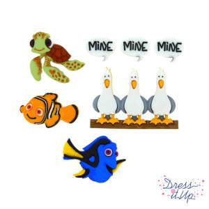 Набор пуговиц и/или декоративных элементов "Персонажи мультфильма "В поисках Немо". Арт 7723