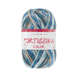 Пряжа Fortissima Socka 4-fach color, 75% шерсть, 25% полиамид, 420 м, 100 г. Арт 90028-2490