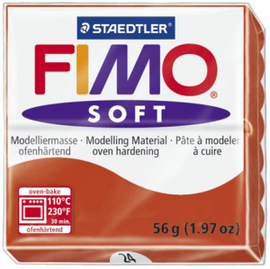 Полимерная глина FIMO "Soft", уп.56 г, цвет индийский красный. Арт 8020-24
