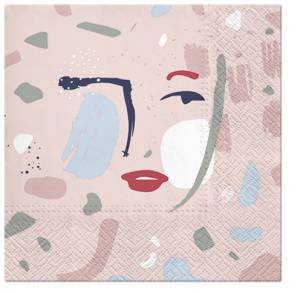 Салфетки трехслойные для декупажа, коллекция "Lunch"  PAW Decor Collection "Форма лица". Арт SDL127900