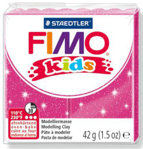 Полимерная глина FIMO "Kids", 42 г, цвет блестящий розовый. Арт 8030-262