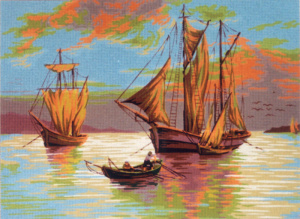 Канва жесткая с рисунком "Мирная Бухта". Арт D.493                   