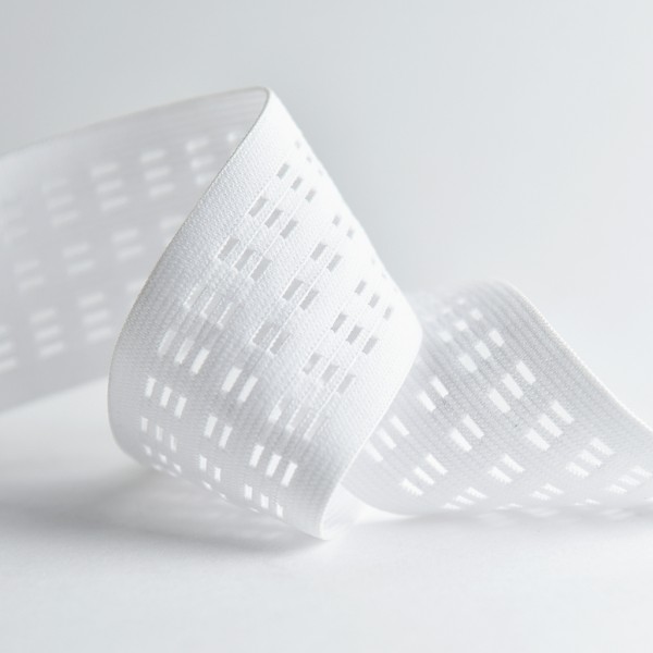 Резинка поясная решетчатая, 45 мм, 25 м, цвет 02 белый. Арт 4796-45мм-02