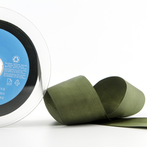 Лента репсовая SAFISA, 50 мм, 25 м, цвет 26 хаки темный. Арт 350-50мм-26