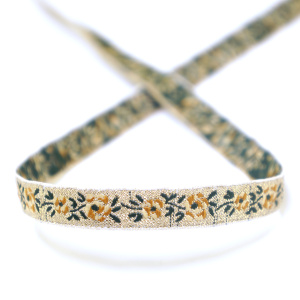 Лента жаккардовая с люрексом SAFISA, 10 мм, 15 м, цвет 03. Арт 9212-10мм-03