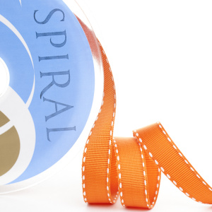 Лента репсовая SAFISA с "прострочкой", 15 мм, 25 м, цвет 61, алый. Арт 352-15мм-61             