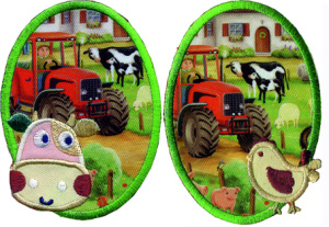 Термоаппликации HKM "На ферме " корова и птичка. Арт 32435SET/S