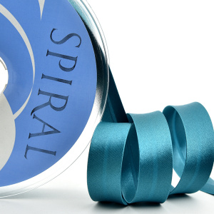 Косая бейка атласная 20 мм, 25 м, цвет 55, малахит. Арт 6260-20мм-55            