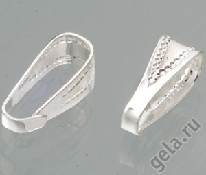 Замок для кулона "Петелька" металлический, серебристый, 15 х 10 мм. Арт 9742503                 