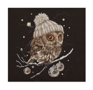 Набор для вышивания "Это зима", канва Aida (черная) 16 ct. Арт 743.05