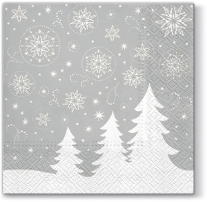 Салфетки трехслойные для декупажа, коллекция "Lunch"  PAW Decor Collection "В сказочном лесу (серебр. Арт SDL058708