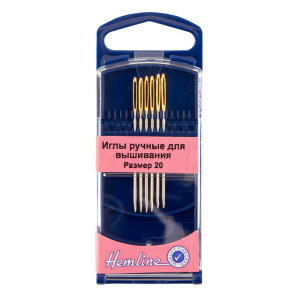Иглы для вышивания с закруглённым кончиком в пластиковом контейнере №20, 6 шт. Арт 283G.20            