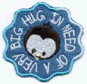 Термоаппликация HKM "Pinguin im blauen Button". Арт 33227/1SB