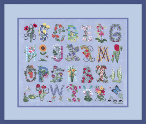 Набор для вышивания "Abécédaire Fleurs" (Летний семплер), 43 х 33 см. Арт 1140